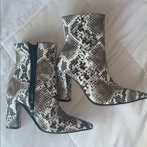 Faux snake skin boots